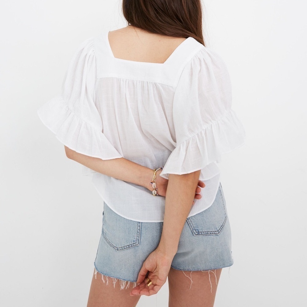Madewell Flutter-Sleeve Butterfly Top 100% Cotton Size S